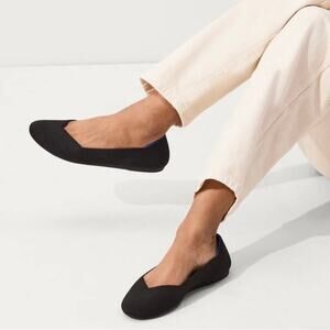 Rothy's The Flat Round Toe Ballet Washable Flats Black Size 7